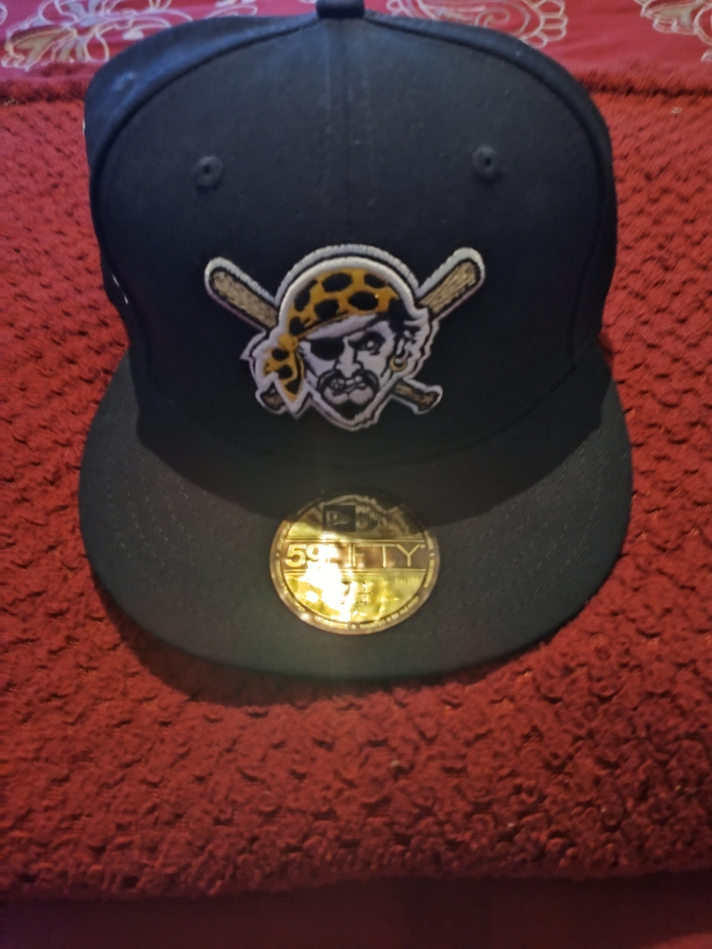 New Era Black Fitted Cap with Yellow Pirate Bandana Logo
